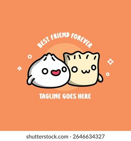 KAWAII DIMSUM BEST FRIEND CARTOON LOGO
