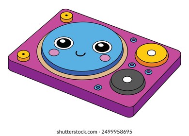 Kawaii DJ Tocadiscos Cute Music Art