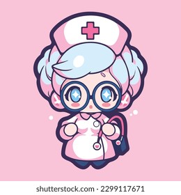 Kawaii doctor vector design in a cartoon style