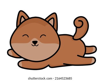 Kawaii dog cartoon character vector