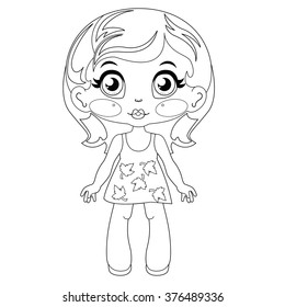 Kawaii doll outlines