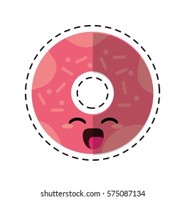 kawaii donut sugar delicous cut line