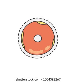 Kawaii donuts. Cute hand drawn colored vector. editable stroke.