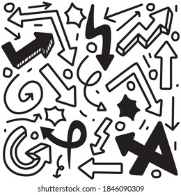kawaii doodle arrow cartoon designs  for coloring, backgrounds, stickers, logos, icons and more 