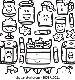 kawaii doodle cartoon beer pattern designs for stickers, backgrounds, wallpapers, clothes, decorations and more 