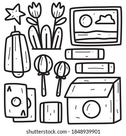 kawaii doodle cartoon designs  for coloring, backgrounds, stickers, logos, icons and more 