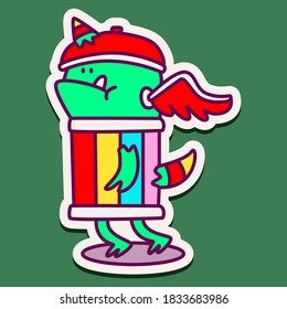 kawaii doodle cartoon monster designs for wallpaper, stickers, coloring books, pins, emblems, logos and more
