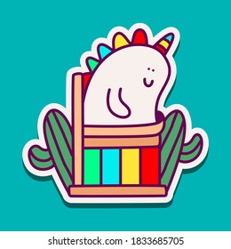 kawaii doodle cartoon monster designs for wallpaper, stickers, coloring books, pins, emblems, logos and more