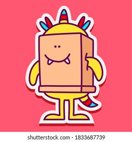 kawaii doodle cartoon monster designs for wallpaper, stickers, coloring books, pins, emblems, logos and more