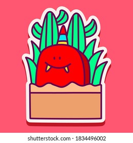 kawaii doodle cartoon monster designs for wallpaper, stickers, coloring books, pins, emblems, logos and more