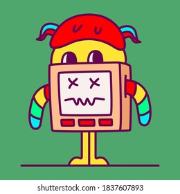 kawaii doodle cartoon monster designs for wallpaper, stickers, coloring books, pins, emblems, logos and more