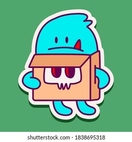 kawaii doodle cartoon monster designs for wallpaper, stickers, coloring books, pins, emblems, logos and more