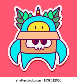 kawaii doodle cartoon monster designs for wallpaper, stickers, coloring books, pins, emblems, logos and more