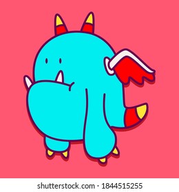 kawaii doodle cartoon monster designs for wallpaper, stickers, coloring books, pins, emblems, logos and more