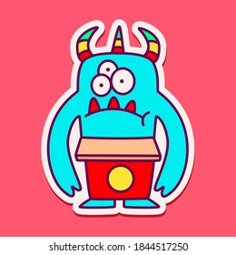 kawaii doodle cartoon monster designs for wallpaper, stickers, coloring books, pins, emblems, logos and more