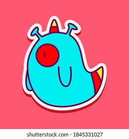 kawaii doodle cartoon monster designs for wallpaper, stickers, coloring books, pins, emblems, logos and more