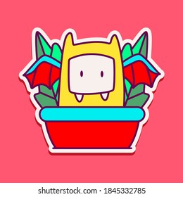 kawaii doodle cartoon monster designs for wallpaper, stickers, coloring books, pins, emblems, logos and more