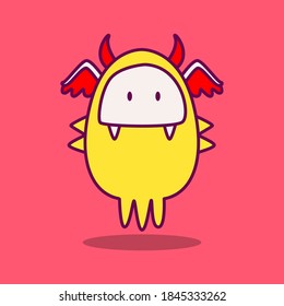 kawaii doodle cartoon monster designs for wallpaper, stickers, coloring books, pins, emblems, logos and more