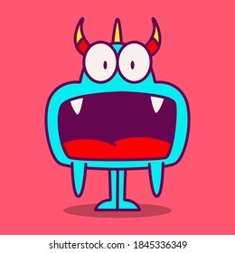 kawaii doodle cartoon monster designs for wallpaper, stickers, coloring books, pins, emblems, logos and more