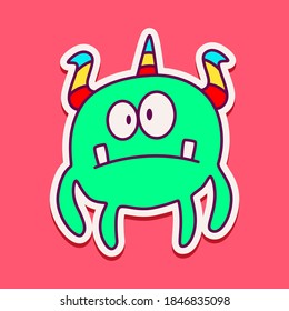 kawaii doodle cartoon monster designs for wallpaper, stickers, coloring books, pins, emblems, logos and more