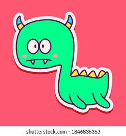 kawaii doodle cartoon monster designs for wallpaper, stickers, coloring books, pins, emblems, logos and more