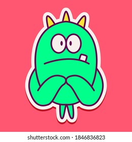 kawaii doodle cartoon monster designs for wallpaper, stickers, coloring books, pins, emblems, logos and more