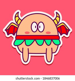 kawaii doodle cartoon monster designs for wallpaper, stickers, coloring books, pins, emblems, logos and more