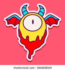 kawaii doodle cartoon monster designs for wallpaper, stickers, coloring books, pins, emblems, logos and more