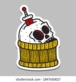 kawaii doodle cartoon skull designs for wallpaper, stickers, coloring books, pins, emblems, logos and more