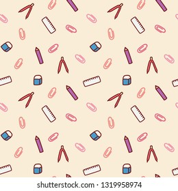 kawaii doodle flat vector illustration icon seamless pattern Gift Wrap wallpaper background