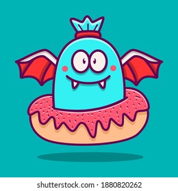 kawaii doodle monster cartoon designs  for coloring, backgrounds, stickers, logos, icons and more 