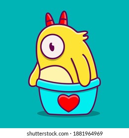 kawaii doodle monster cartoon designs  for coloring, backgrounds, stickers, logos, icons and more