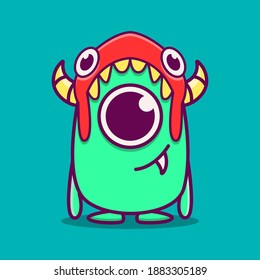 kawaii doodle monster cartoon designs  for coloring, backgrounds, stickers, logos, icons and more