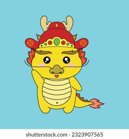 The kawaii dragon illustration is a charming and adorable depiction of a small dragon with a cute and friendly appearance. Eps 10