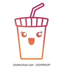 Kawaii drink cup icon