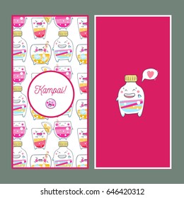 Kawaii drinks card