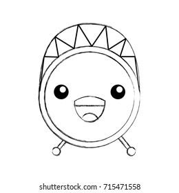 kawaii drum bass music top view icon