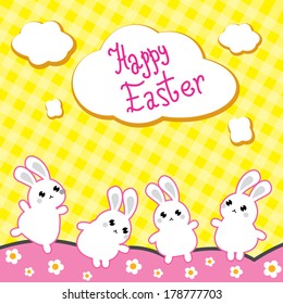 Kawaii easter bunny vector