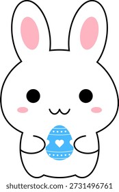 kawaii Páscoa Coelho Vetor Arte Holding easter ovo Celebração de Férias primavera