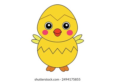 Kawaii Easter Chick - Adorable and Cute Holiday Design