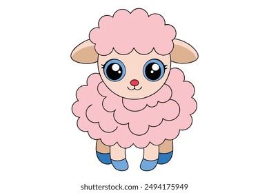 Kawaii Easter Lamb - Adorable and Cute Holiday Design