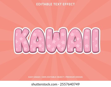 kawaii editable text effect template use for logotype title and headline sticker