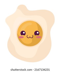 kawaii egg design over white
