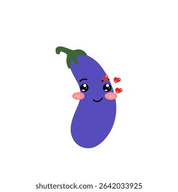 Kawaii eggplant cartoon design illustration