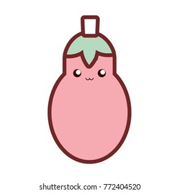 kawaii eggplant vector illustration