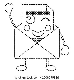 kawaii email envelope letter message cartoon