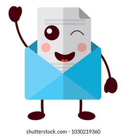 kawaii email envelope letter message cartoon