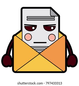 kawaii email envelope letter message cartoon