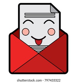 kawaii email envelope letter message cartoon