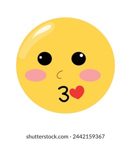 kawaii emoticon design, isolated on white background